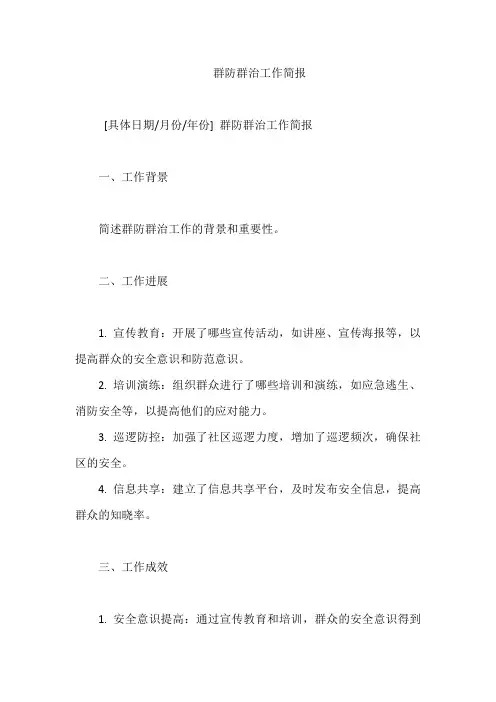 群防群治工作简报