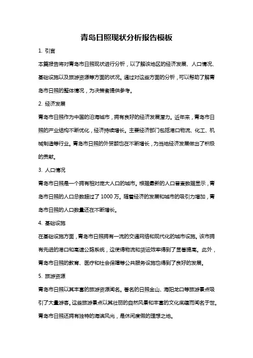 青岛日照现状分析报告模板