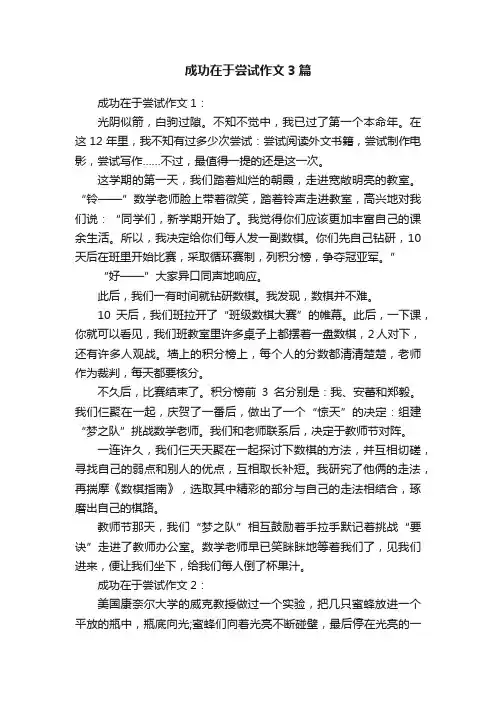 成功在于尝试作文3篇