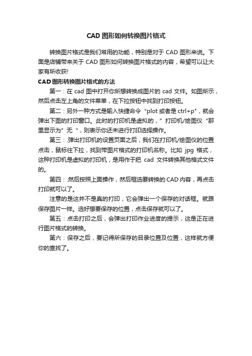 CAD图形如何转换图片格式