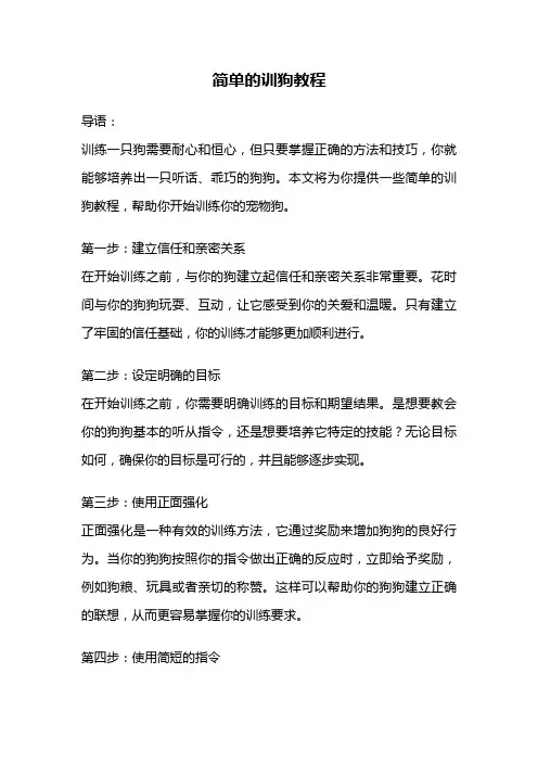 简单的训狗教程
