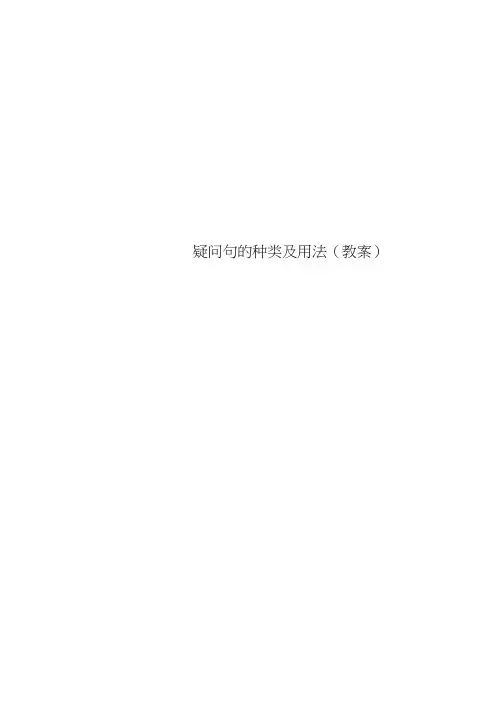 疑问句的种类及用法(教案)