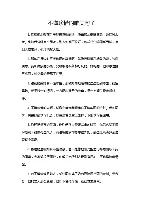 不懂珍惜的唯美句子