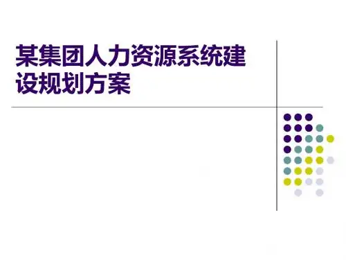 人力资源系统建设规划方案