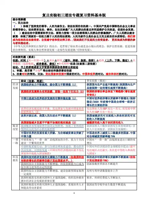 上海市初二道德与法治宝典基本版Microsoft Word 文档