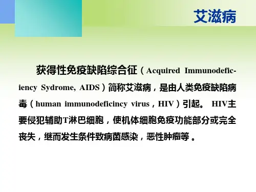 医学艾滋病的规范化诊断和治疗PPT培训课件