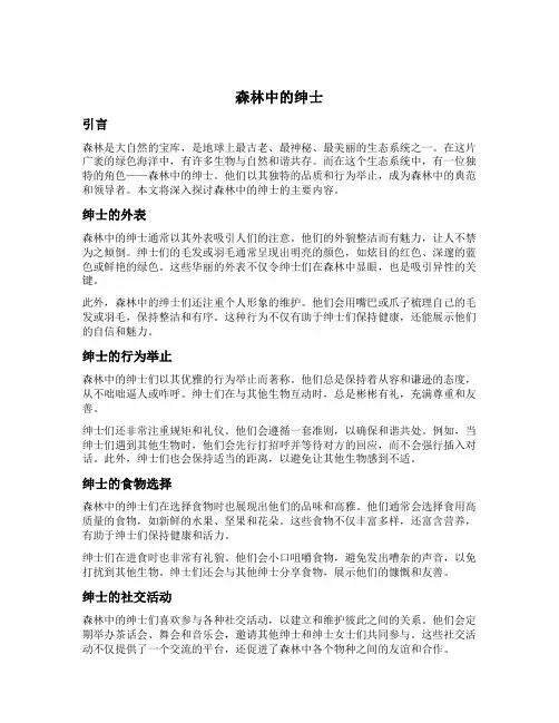 森林中的绅士主要内容