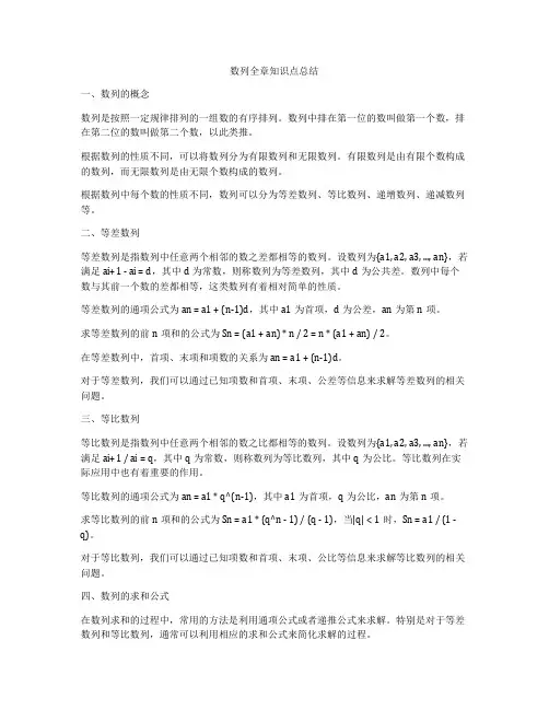 数列全章知识点总结