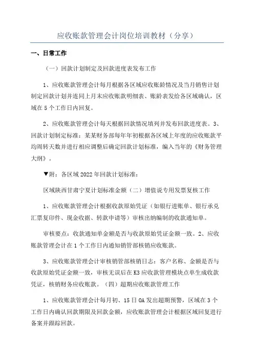 应收账款管理会计岗位培训教材(分享)