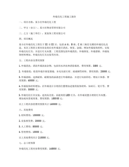 外墙亮化工程施工报价