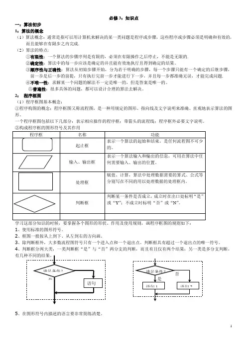 高中数学必修三：知识点