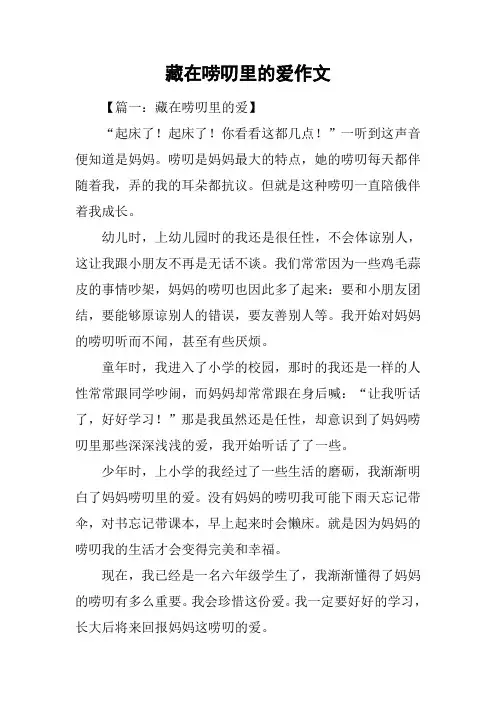 藏在唠叨里的爱作文