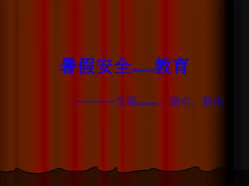 《暑假安全教育》PPT课件