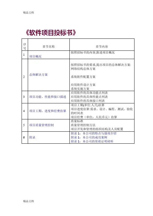 《软件项目投标书》培训课件