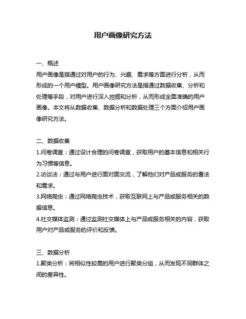 用户画像研究方法