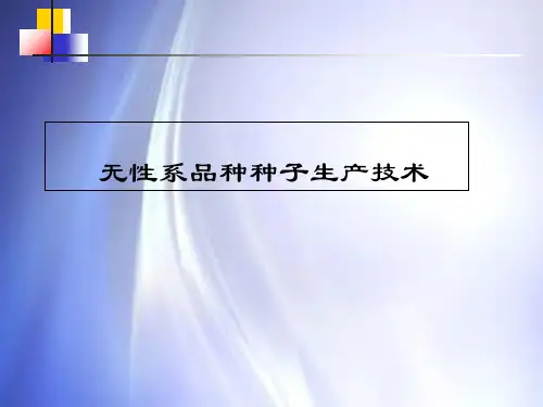 无性系品种种子生产技术ppt课件