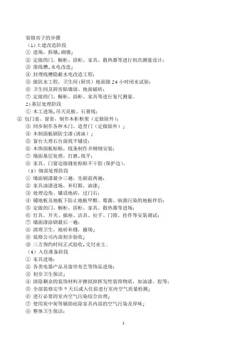 装修房子的步骤