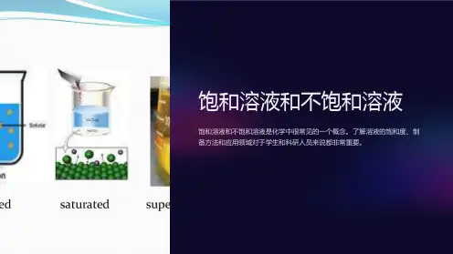饱和溶液和不饱和溶液课件