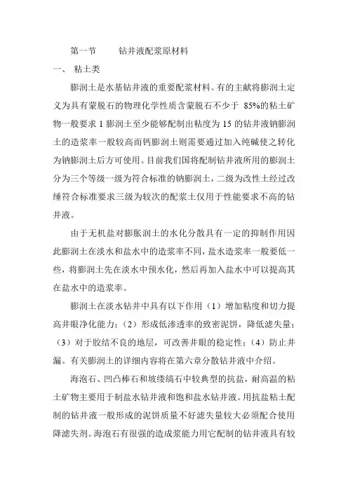 钻井液配浆原材料