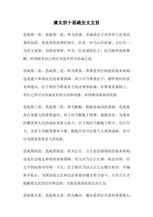 谏太宗十思疏全文主旨