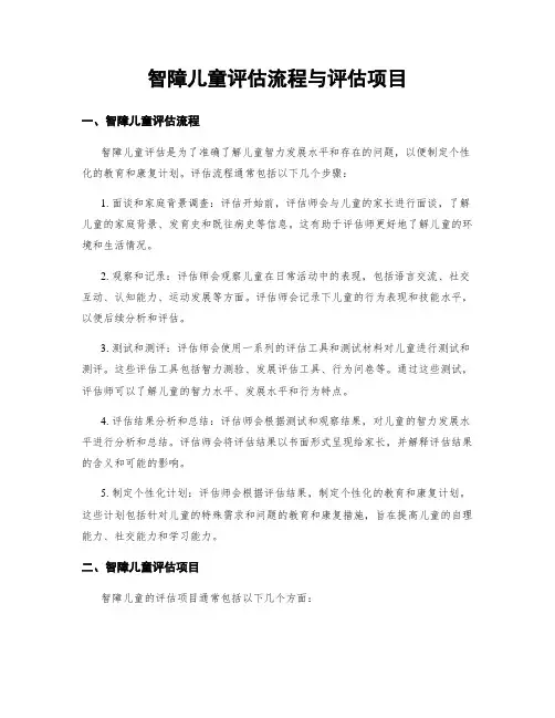 智障儿童评估流程与评估项目