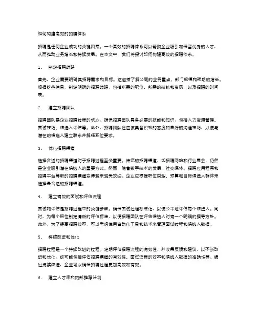 如何构建高效的招聘体系