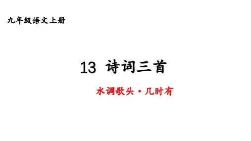 第14课《诗词三首：水调歌头(明月几时有)》九年级语文上册(统编版)