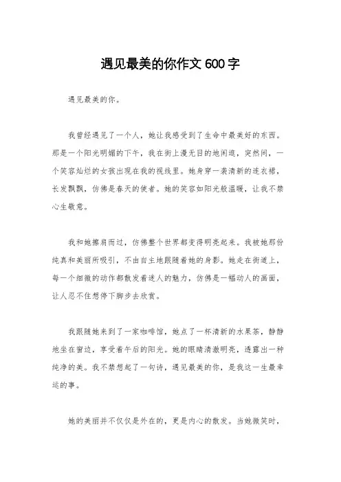 遇见最美的你作文600字