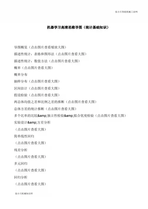 【精品文章】 机器学习高清思维导图(统计基础知识)
