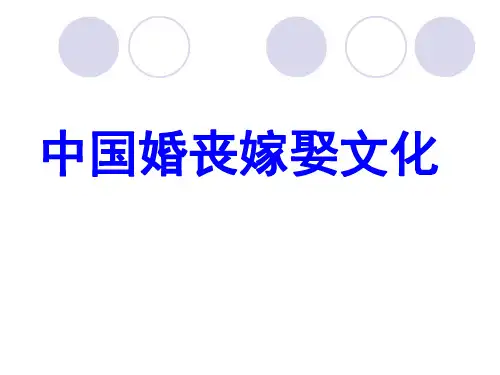 中国婚丧嫁娶习俗