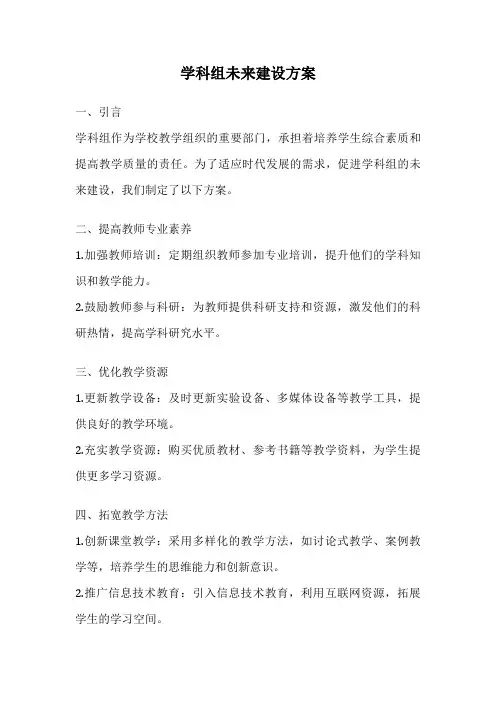 学科组未来建设方案