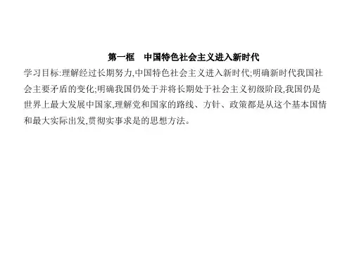 高中思想政治必修第1册 中国特色社会主义 第四课 第一框 中国特色社会主义进入新时代