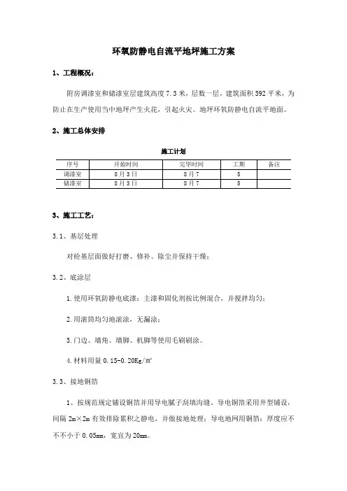防静电环氧地坪方案
