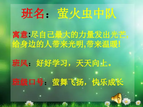萤火虫中队新生家长会ppt