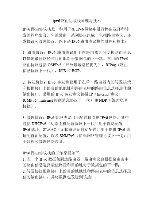 ipv6路由协议栈原理与技术