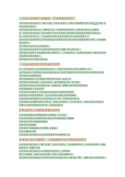 好氧池常见问题及解决方案