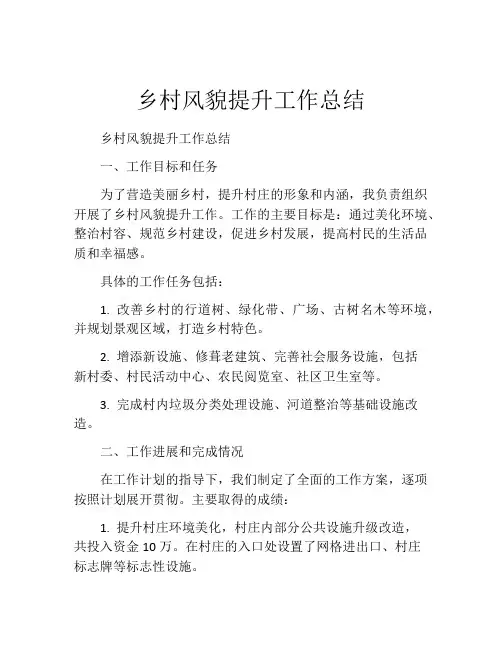 乡村风貌提升工作总结