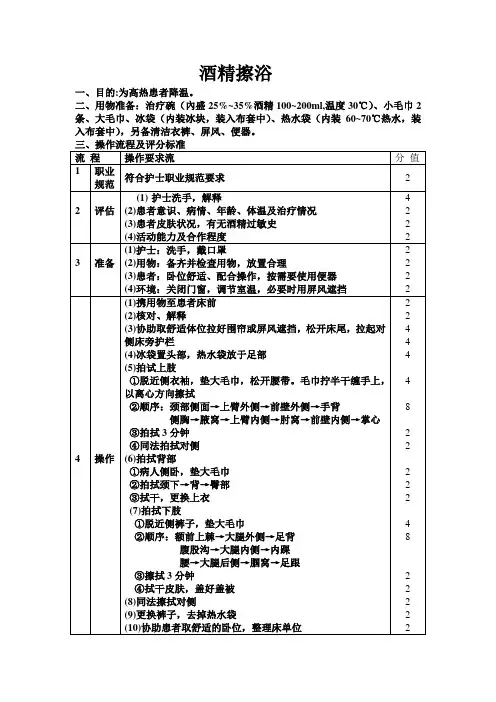 酒精擦浴流程