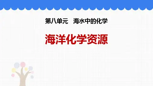 鲁教版九年级化学下册 海洋化学资源 海水中的化学新课件