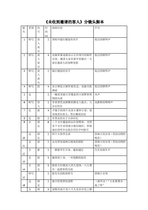 分镜头稿本