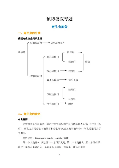 预防兽医专题-3-寄生虫部分