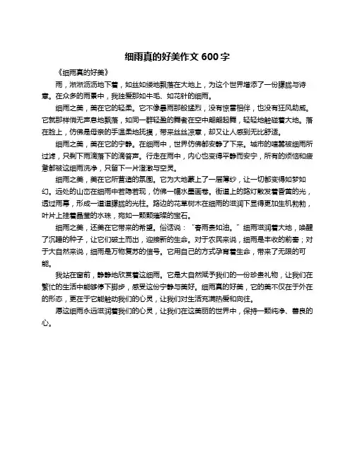 细雨真的好美作文600字
