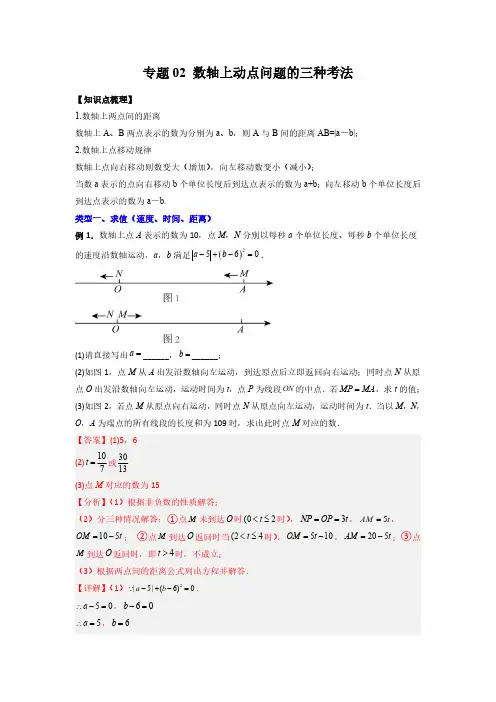 专题02 数轴上动点问题的三种考法(解析版)(人教版)