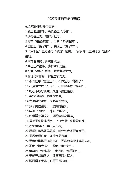 公文写作精彩语句集锦