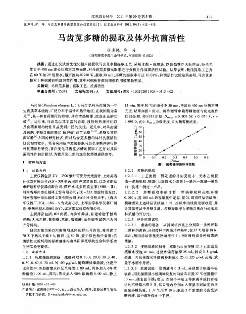 马齿苋多糖的提取及体外抗菌活性