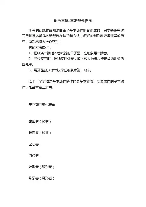衍纸基础-基本部件图例