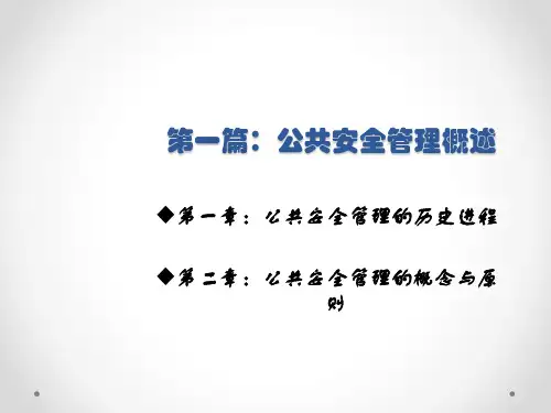 公共安全管理概述