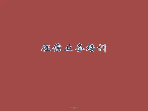 银行征信业务培训演示课件