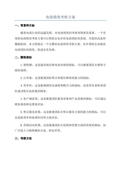 电商绩效考核方案