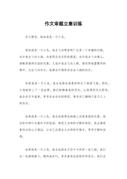 作文审题立意训练